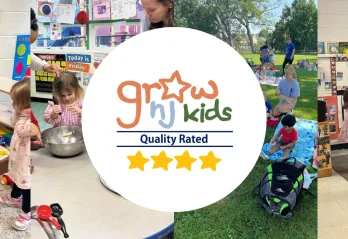 Image collage with Grow NJ Kids Quality Rated Logo