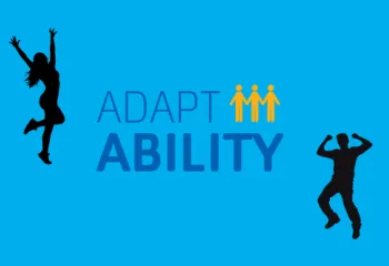 "Adapt-Ability" Logo with dancing silhouettes