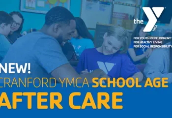 Graphic with text "New! Cranford YMCA School Age After Care"