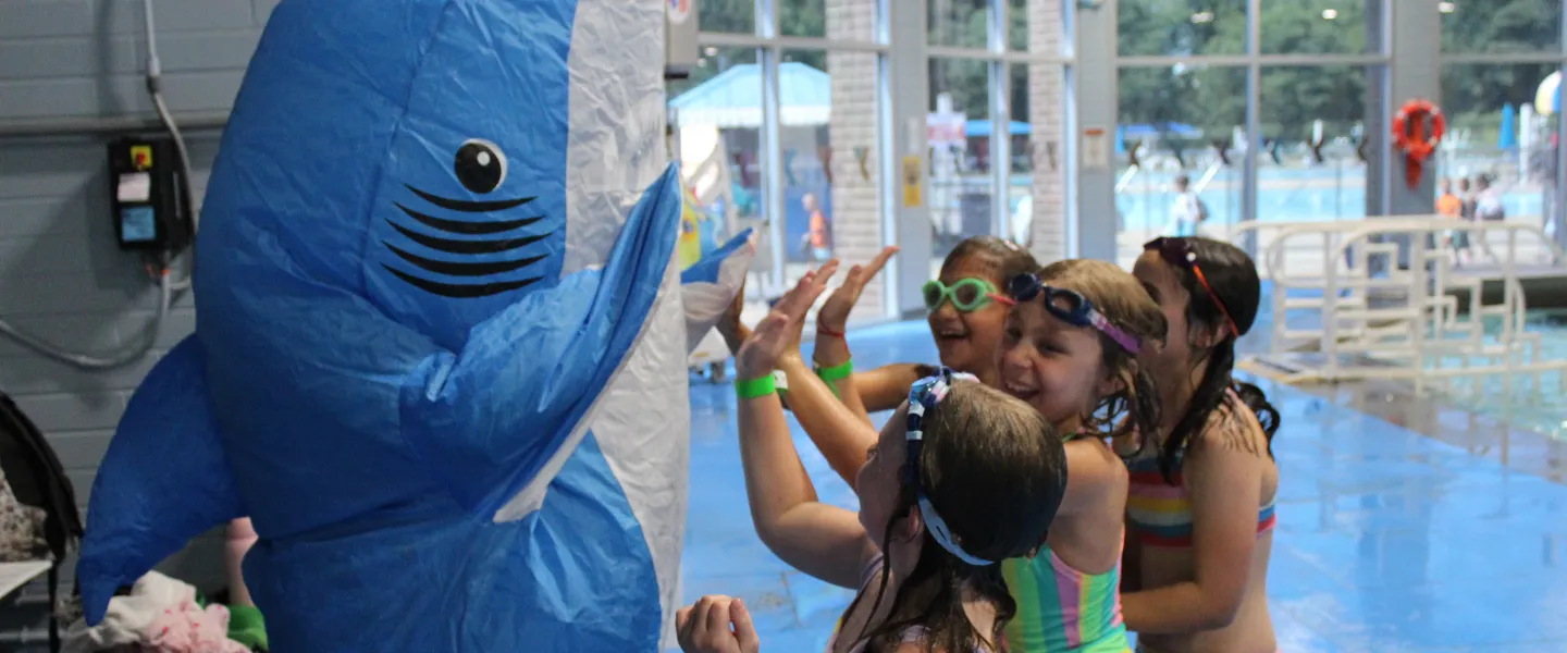 Pioneer campers during shark week theme