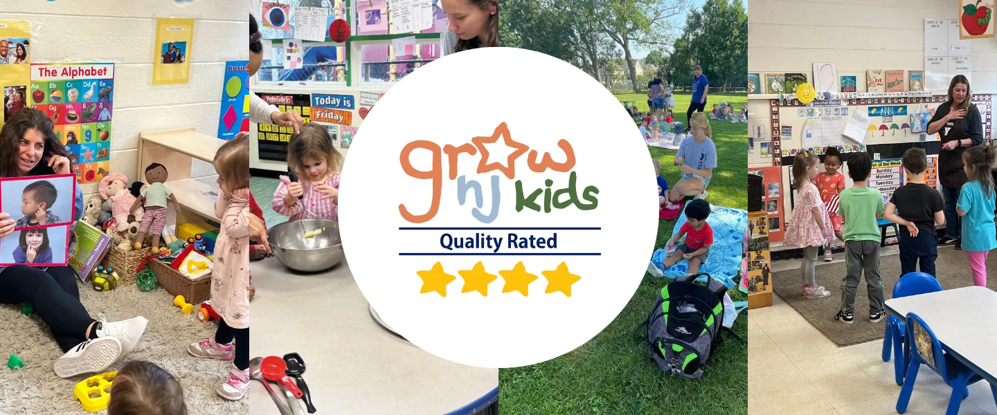 Image collage with Grow NJ Kids Quality Rated Logo