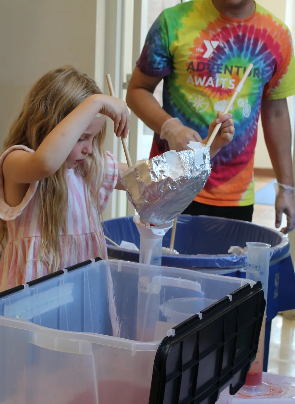Child doing science experiment