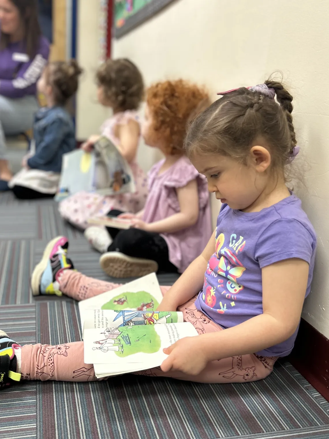 Child reading a book