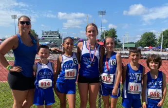 Flyers Track Team with their coach