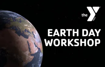 "Earth Day Workshop" with a picture of the Earth