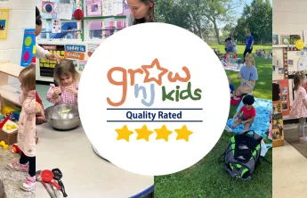 Image collage with Grow NJ Kids Quality Rated Logo