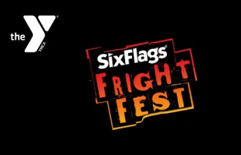 "Six Flags Fright Fest" logo with a Y logo
