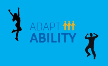 "Adapt-Ability" Logo with dancing silhouettes
