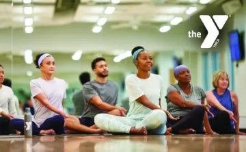 Y USA photo of members stretching with a Y logo