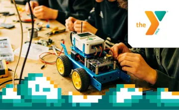 Hands working on a robot